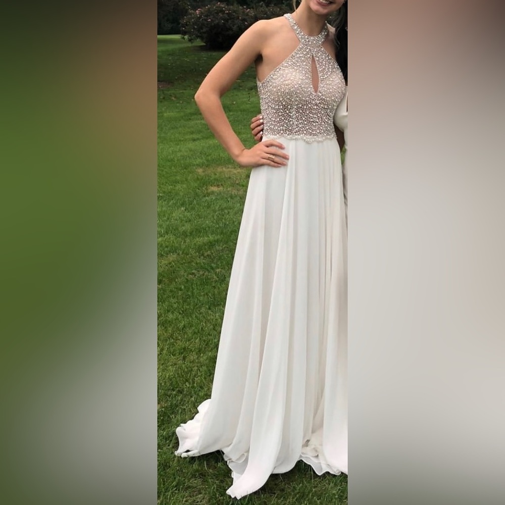 White beaded Renaissance prom/homecoming dress